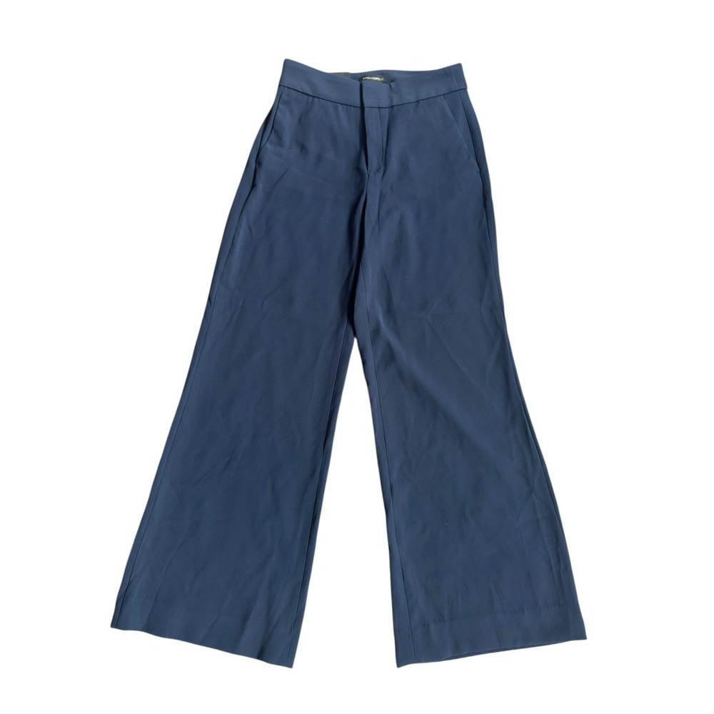 Banana Republic Women Pant Blue Color High Rise Stretch Wide Leg Size 2 RN 54023